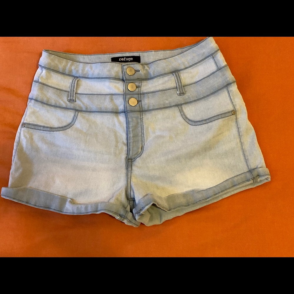 Light blue jean shorts